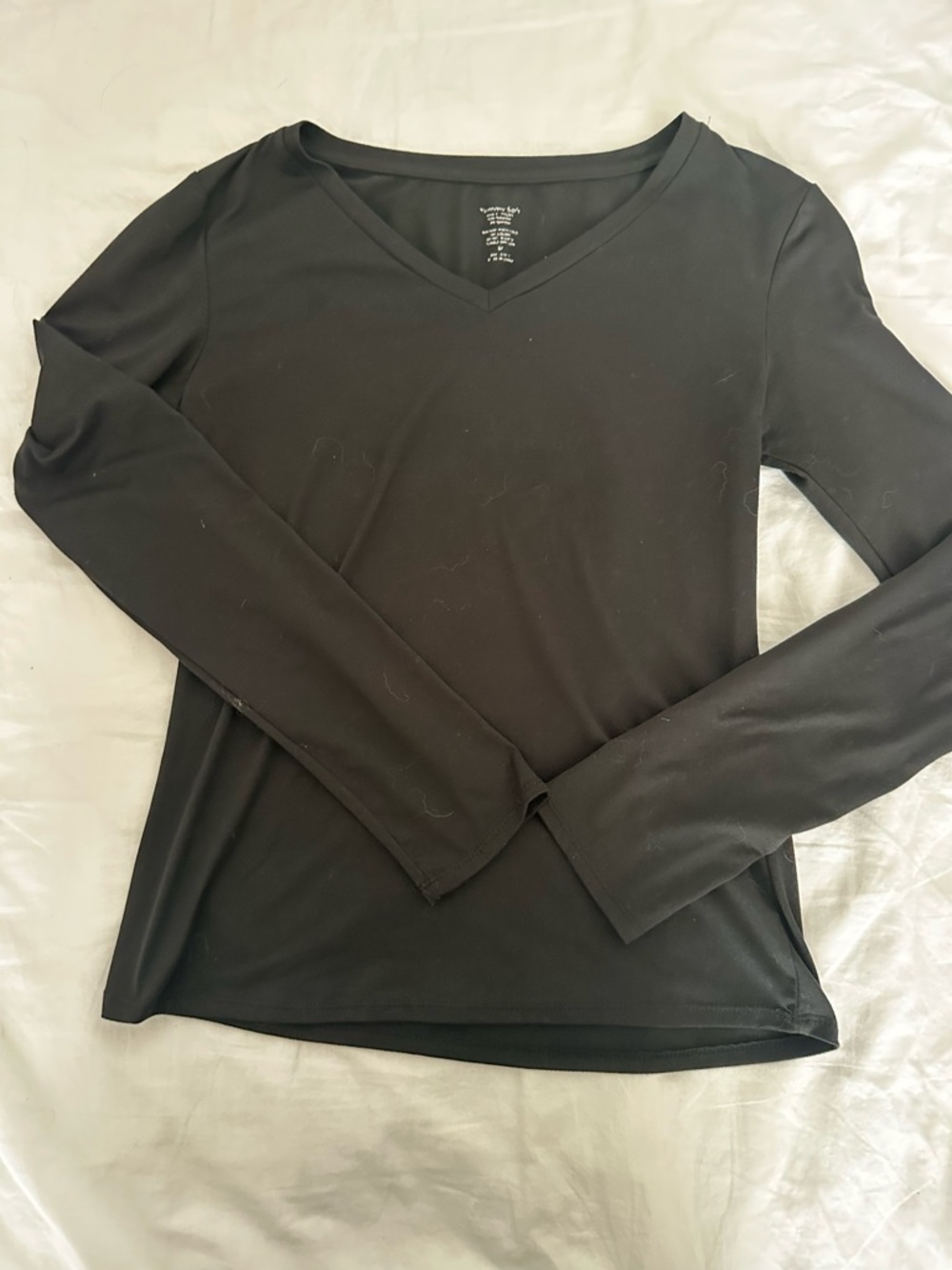 3 for $6 Women's Black V-Neck Long Sleeve Top